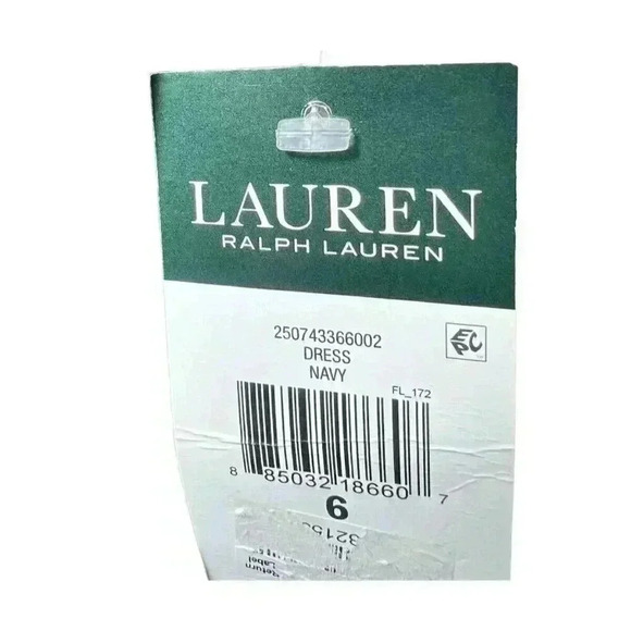 Lauren Ralph Lauren Size 6 Sheath Dress Navy Twist Front Sleeveless MSRP $135 - Picture 3 of 12
